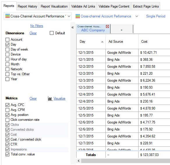 Consolidate AdWords & Bing Ads Reports